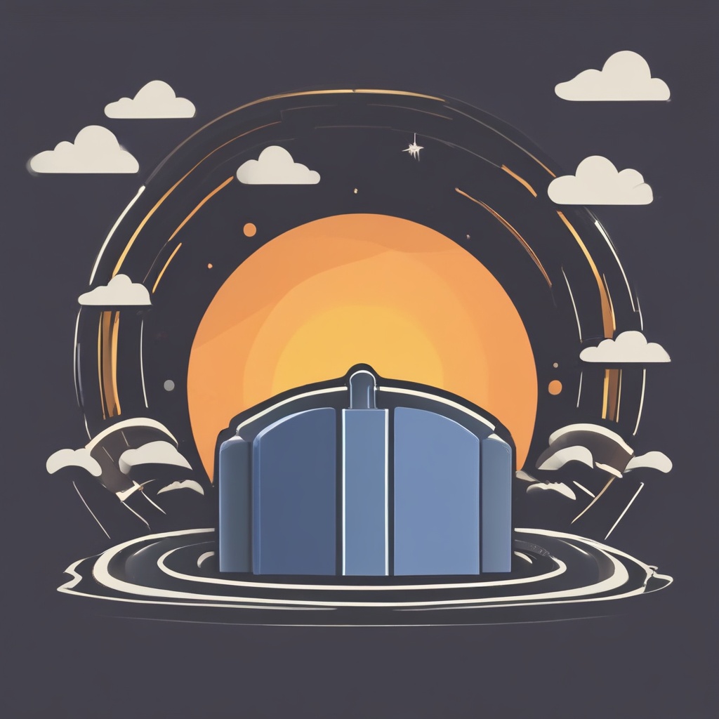 Server icon with sun and road